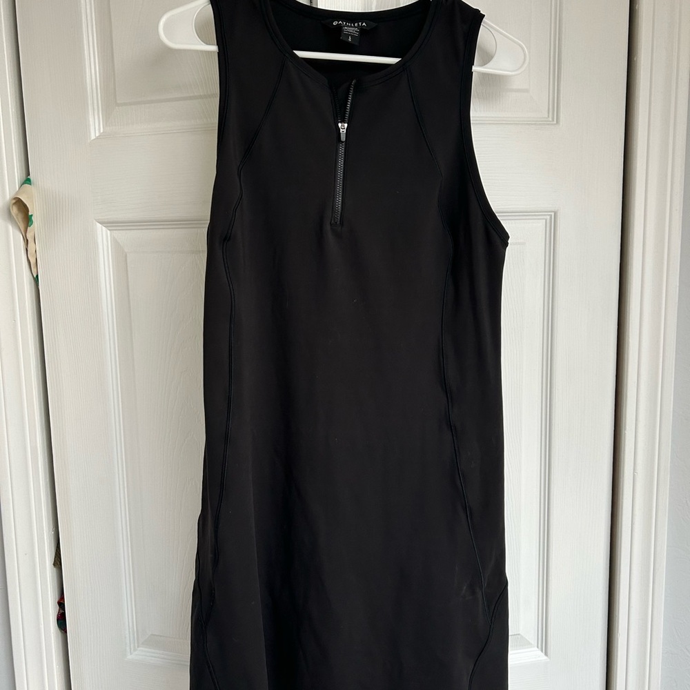 Athleta Black Sleeveless Tennis Dress with Zipper